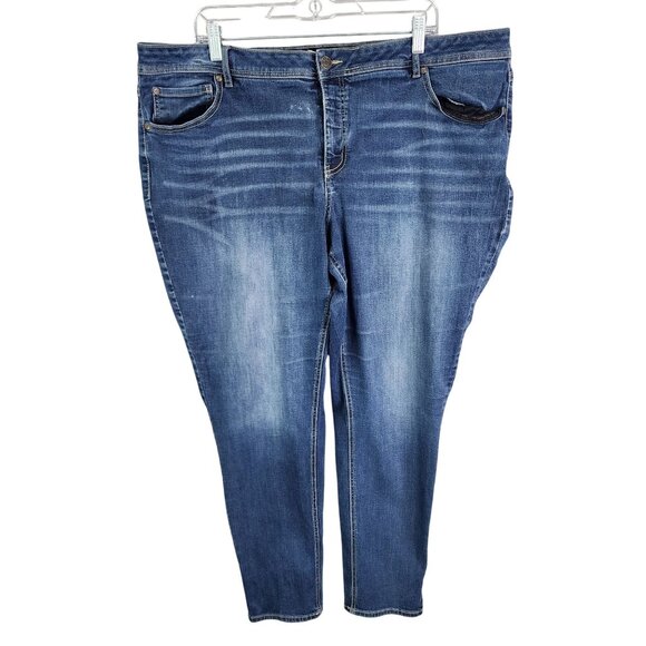 Womens Est 1946 Blue Denim Curvy Jeans Skinny Ankle Hi Rise Med Wash Size 20W - Picture 1 of 10